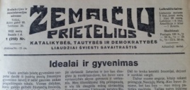 Laikraštis „Žemaičių prietelius“. 1932 m. sausio 1 d.