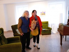 Alfonsas Čepauskas ir Aida Vėželienė parodos atidaryme